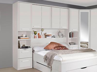 Brugkast RIGA 160 cm wit met achtergrond plank