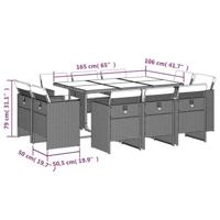 11-delige Tuinset met kussens poly rattan beige - thumbnail