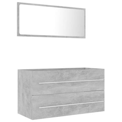 2-delige Badkamermeubelset spaanplaat betongrijs 2-delige Badkamermeubelset spaanplaat betongrijs