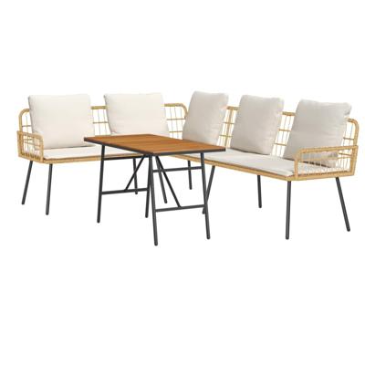 Tuinbankenset 2 pcs Beige poly rattan