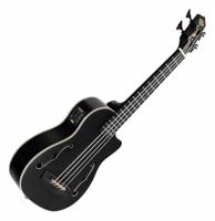 Kala U-Bass Journeyman Black elektrisch-akoestische bas ukelele met gigbag - thumbnail