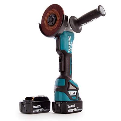 Makita DGA517RTJ DGA517RTJ Haakse accuslijper 125 mm Incl. 2 accus, Incl. lader 18 V 5 Ah - thumbnail