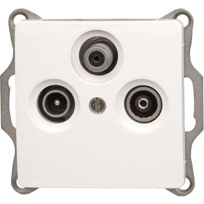 KOPP - Televisie/Radio/Satelliet Contactdoos - Wandcontactdoos Coax - Paris HK05 - Inbouw - Arctic Glans Wit