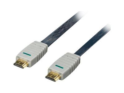 High Speed HDMI kabel met Ethernet Plat HDMI-Connector - HDMI-Connector 20.0 m Blauw