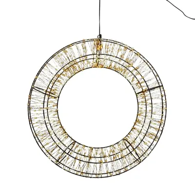 Anna's Collection LED krans metaal flash 1400 lampjes 48 x 10cm, warm wit/classic warm