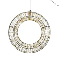 Anna's Collection LED krans metaal flash 1400 lampjes 48 x 10cm, warm wit/classic warm - thumbnail