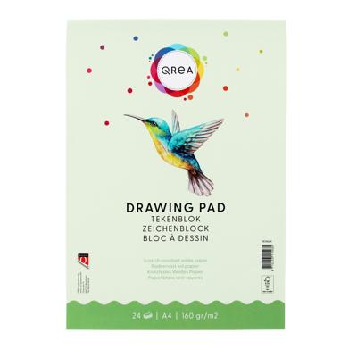 Tekenblok Qrea A4 24 vel 160gr gelijmd | 50 stuks Tekenblok Qrea A4 24 vel 160gr gelijmd | 50 stuks