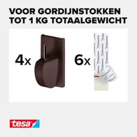 tesa POWERSTRIPS® Vario gordijnhaak Bruin Inhoud: 4 stuk(s) - thumbnail