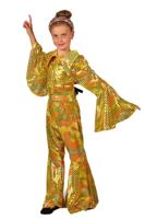 Glittercatsuit Kind geel - thumbnail