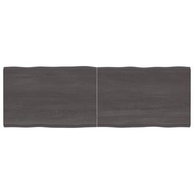 Tafelblad natuurlijke rand 180x60x4 cm eikenhout donkergrijs Tafelblad natuurlijke rand 180x60x4 cm eikenhout donkergrijs