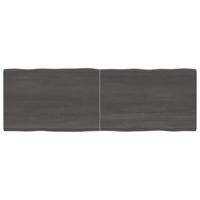 Tafelblad natuurlijke rand 180x60x4 cm eikenhout donkergrijs - thumbnail