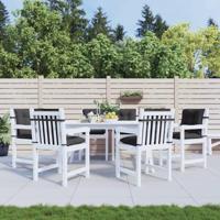 VidaXL Stoelkussens 6 st lage rug 100x50x7 cm stof gemêleerd antraciet - thumbnail