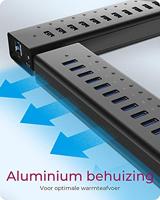ICY BOX IB-AC6113 13-poorts USB 3.0 Hub met 12 V / 5 A voedingsadapter, aluminium behuizing en USB laadpoort zwart - thumbnail