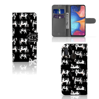 Samsung Galaxy A20e | Telefoonhoesje | Met pasjeshouder | Koetjes