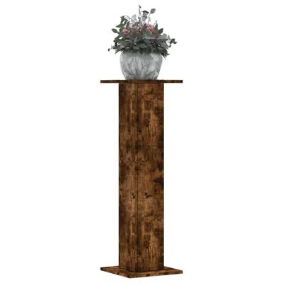 Plantenstandaards 2 st 30x30x95 cm bewerkt hout gerookt eiken Plantenstandaards 2 st 30x30x95 cm bewerkt hout gerookt eiken
