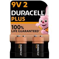 Duracell Plus-9V B2 9V batterij (blok) Alkaline 9 V 2 stuk(s) - thumbnail