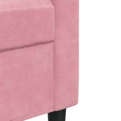 Driezitsbank 210 cm fluweel roze
