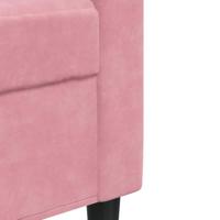 3-delige Loungeset met kussens en bolsters fluweel roze - thumbnail
