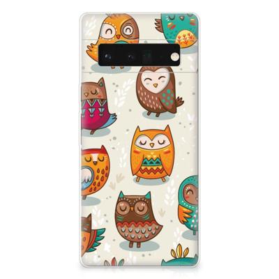 Google Pixel 6 Pro | TPU Hoesje | Vrolijke Uilen
