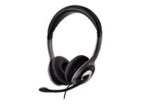 V7 HU521 Deluxe USB Stereo Hoofdtelefoon met Microfoon Zwart/Grijs - thumbnail