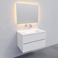 Badkamermeubel Solid Surface BWS Oslo 80x46 cm Mat Wit (zonder kraangaten) - thumbnail