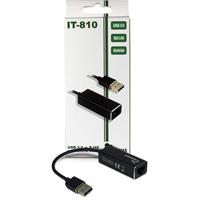 Inter-Tech ARGUS IT-810 USB 3.0 RJ-45 Zwart kabeladapter/verloopstukje - thumbnail