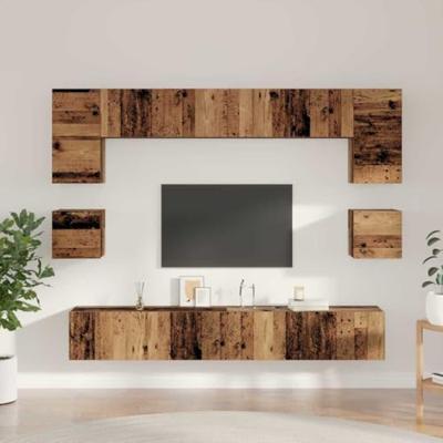 Tv-meubelset 8 pcs Oud hout 100 x 30 x 30 cm Bewerkt hout