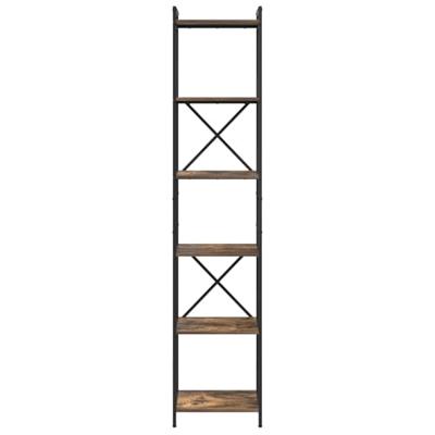 Boekenkast Gerookt eiken 40 x 30 x 188 cm Bewerkt hout Boekenkast Gerookt eiken 40 x 30 x 188 cm Bewerkt hout