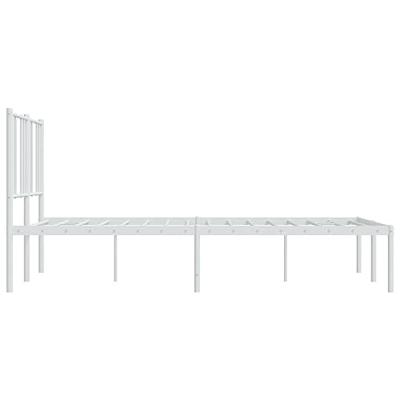 Bedframe met hoofdbord metaal wit 140x200 cm