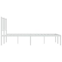 Bedframe met hoofdbord metaal wit 140x200 cm - thumbnail