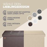 Opvouwbare Zitbank met opbergruimte en deksel - 80cm - Bruin - thumbnail