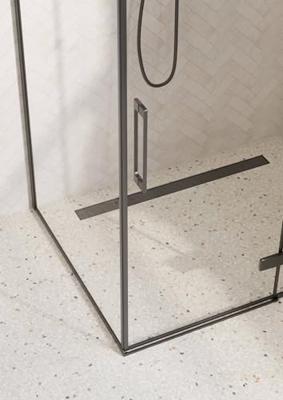 Saqu Grace douchecabine met draaideur rechts incl. antikalk 120x90x210cm mat zwart