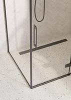 Saqu Grace douchecabine met draaideur rechts incl. antikalk 120x90x210cm mat zwart - thumbnail