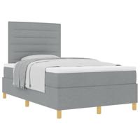Boxspringbed met matras Lichtgrijs 120 x 190 cm Stof - thumbnail