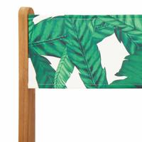 3-delige Bistroset bladpatroon stof en massief hout - thumbnail