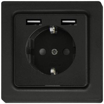 Eltako DSS55E+2xUSBA-am Stopcontact Inbouw (in muur), Schroefbevestiging Eltako DSS55E+2xUSBA-am Stopcontact Inbouw (in muur), Schroefbevestiging