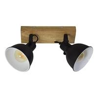 Urban Interiors Plafondspot 'Woody' Double, kleur Vintage Black - thumbnail