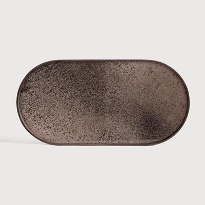 Ethnicraft Ovaal Dienblad 'Aged' 71 x 36cm, kleur Brons