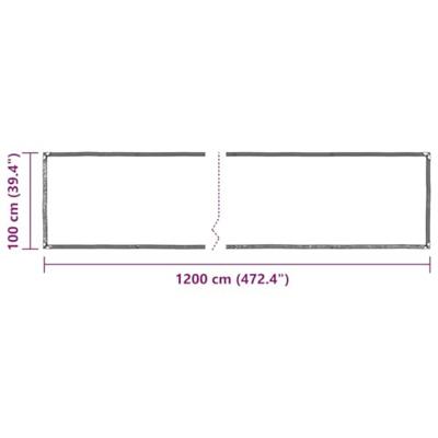 Doorzichtig zeildoek met zeilringen 1x12 m polyethyleen - thumbnail