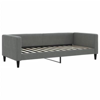 Slaapbank met onderschuifbed 90x200 cm stof donkergrijs