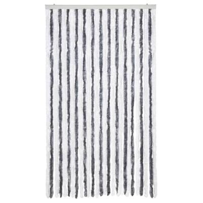 Vliegengordijn 118x220 cm chenille grijs en wit