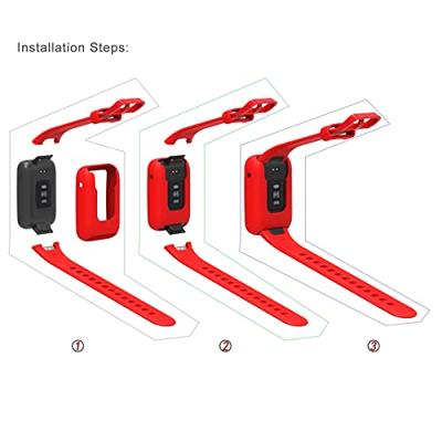 Siliconen sportbandje met case - Rood - Xiaomi Smart band 7 Pro