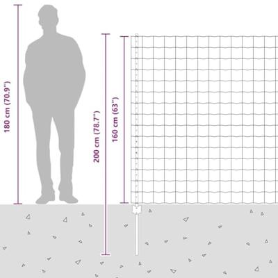 VidaXL Hek met paal groen 1,6 x 10 m staal en pvc