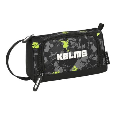 Schooletui met Accessoires Kelme Jungle Zwart Grijs Limoen 20 x 11 x 8.5 cm (32 Onderdelen)