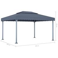 Prieel 400x300 cm aluminium antraciet - thumbnail