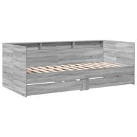 Slaapbank met lades zonder matras 90x190 cm grijs sonoma eiken - thumbnail