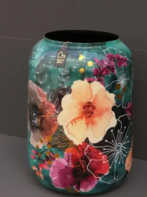 TS Collection bloempot blooming metaal 46x62cm smaragd