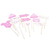 Photo Booth Accessoires Baby Meisje Frans/Engels (12st) - thumbnail