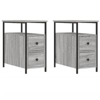 Nachtkastjes 2 st 30x60x60 cm bewerkt hout grijs sonoma eiken - thumbnail