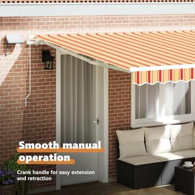 VidaXL Inklapbaar zonnescherm met geel en oranje 400 ×300 cm stof